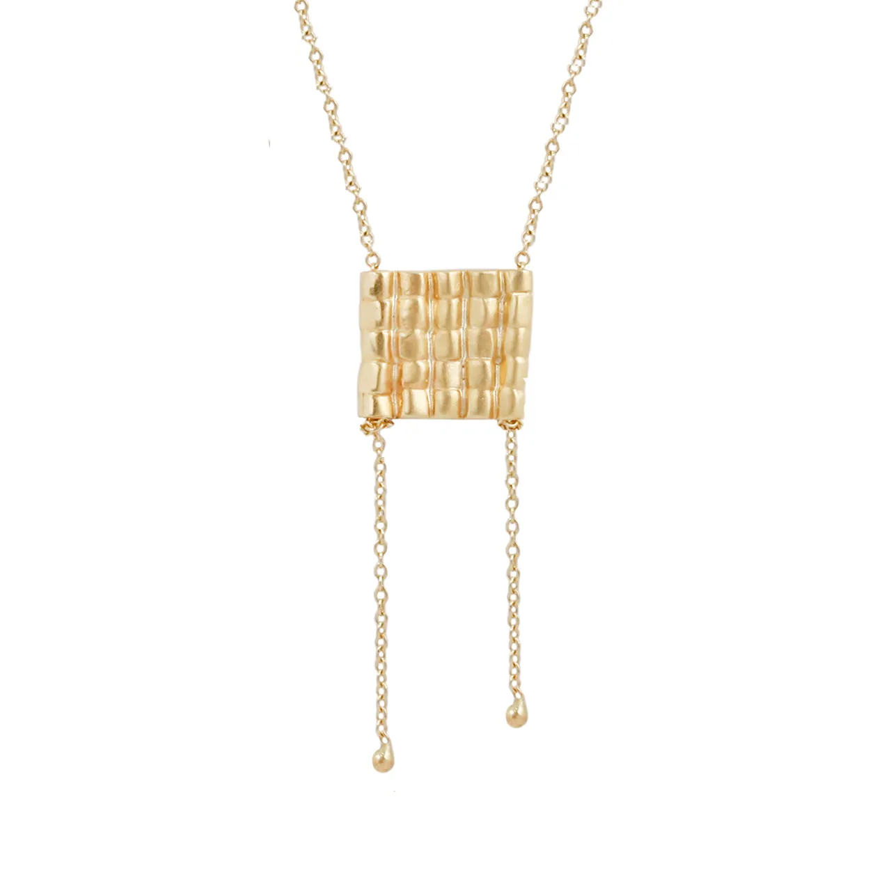 Plain square pebble necklace