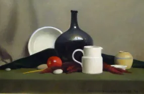 "White, Red, Green and Gray" by Robert Douglas Hunter - Boston School Still Life Painting