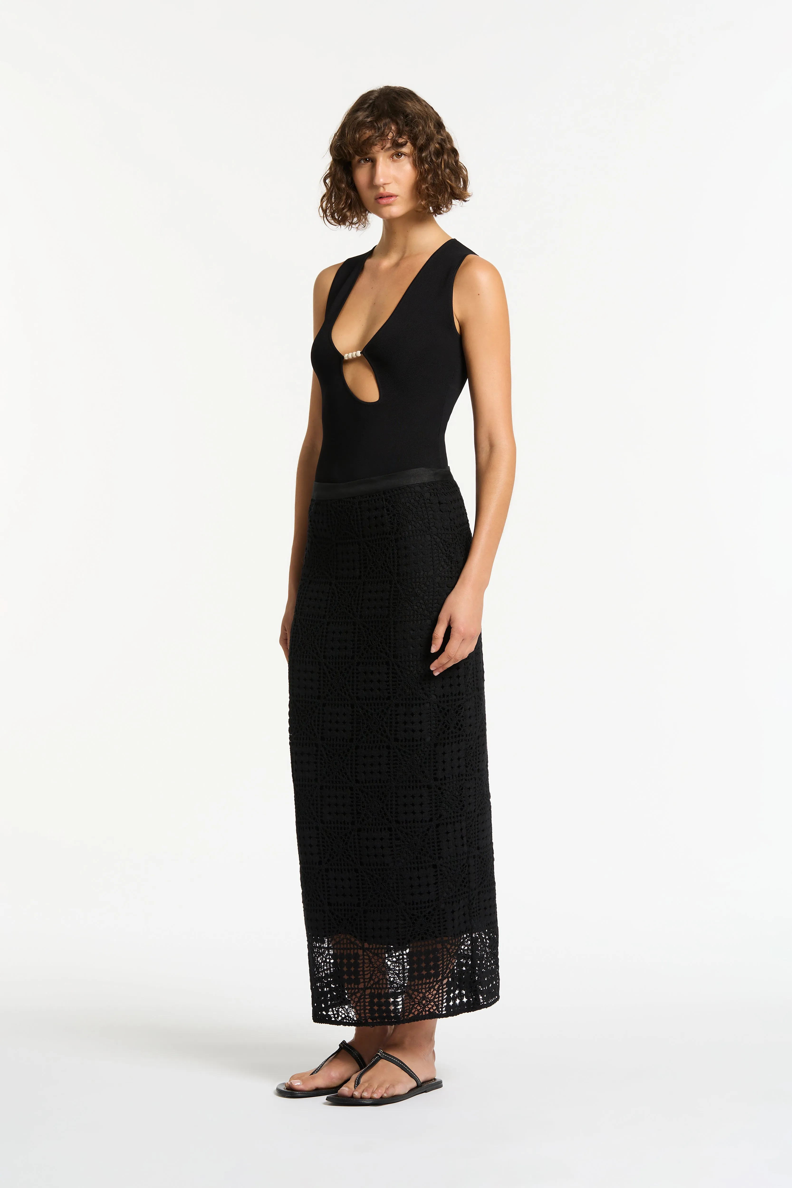 Rayure Midi Skirt