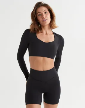 Sam Shelf Bra Top - Tarmac Black