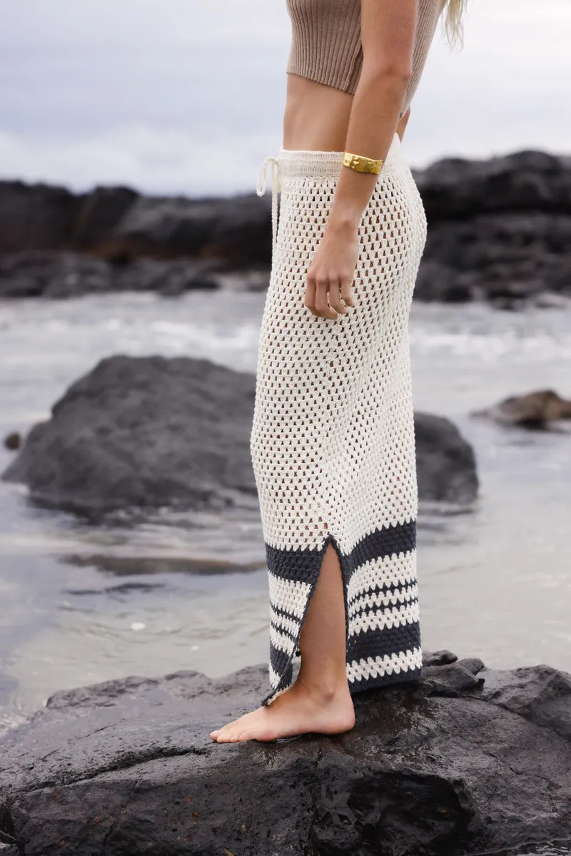 SIESTA CROCHET MIDI SKIRT-CREAM