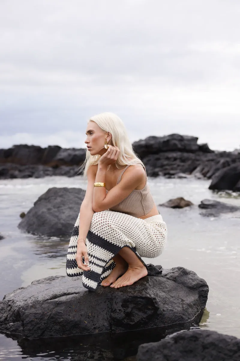 SIESTA CROCHET MIDI SKIRT-CREAM