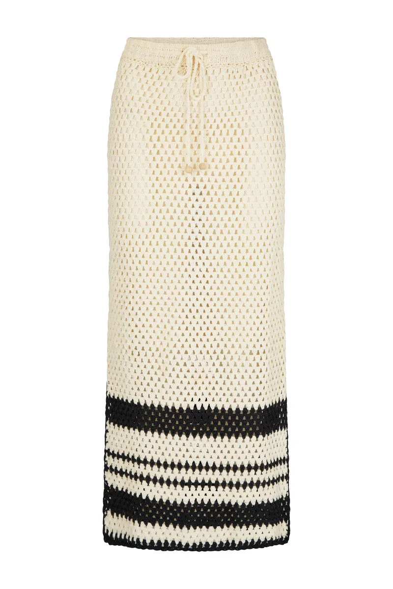 SIESTA CROCHET MIDI SKIRT-CREAM