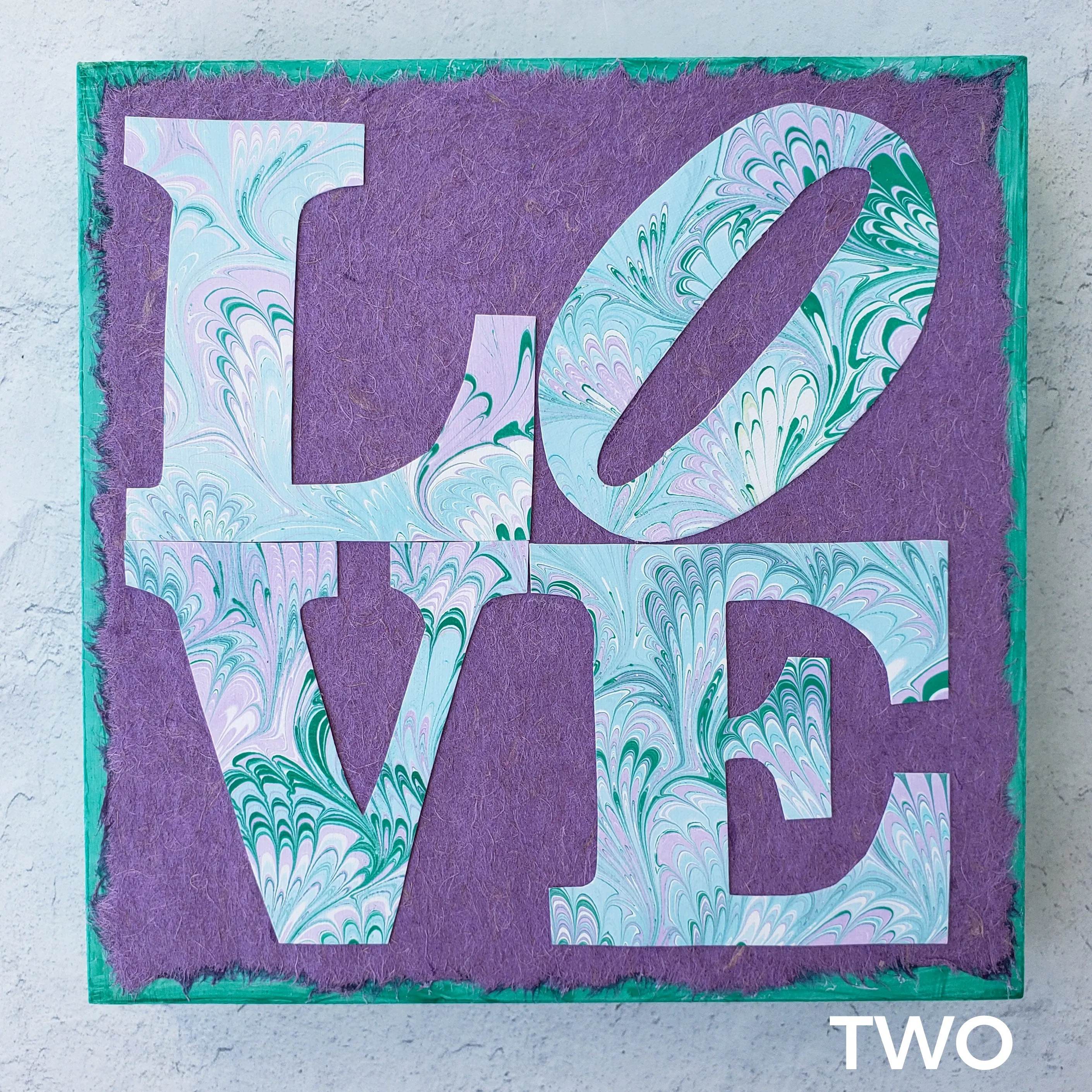 Three "Homage to Robert Indiana's LOVE Art" by Pat K. Thomas