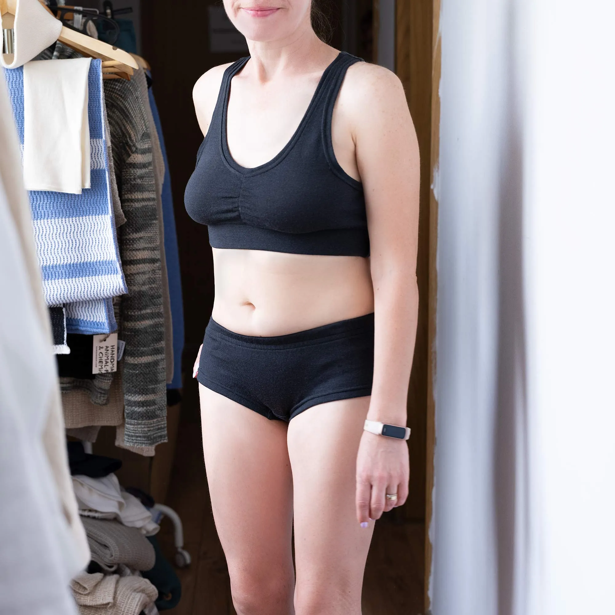 TINA 100% Organic Merino Wool Bra (No Polyester, No Wire, No Synthetics, OC Thread, Covered Organic Elastic Band) (For Cups A-C)(100% Biodegradable)