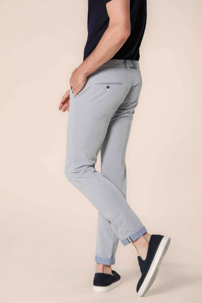Torino Style men's chino pants in jacquard cotton slim
