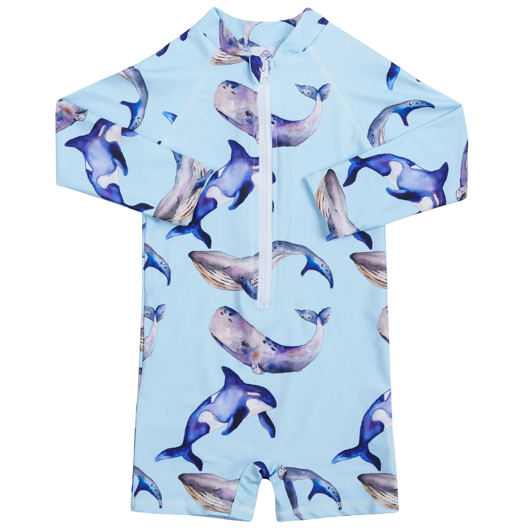 Whales Unisex Long Sleeve Zip Swimmers